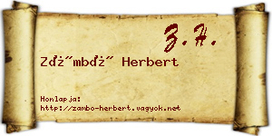 Zámbó Herbert névjegykártya